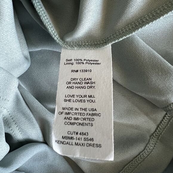 Show Me Your Mumu Large Kendall Maxi Dress Silver Sage Crisp - Picture 7 of 8